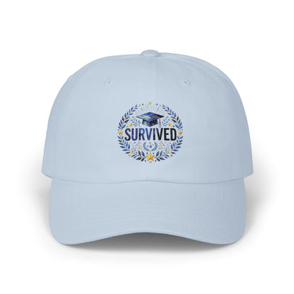 Survived Floral Crest Dad Cap – Inspirational Embroidered Baseball Hat