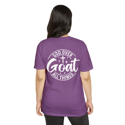 God Over Goat T-Shirt — Christian Faith Tee ("God Over Goat All Things")