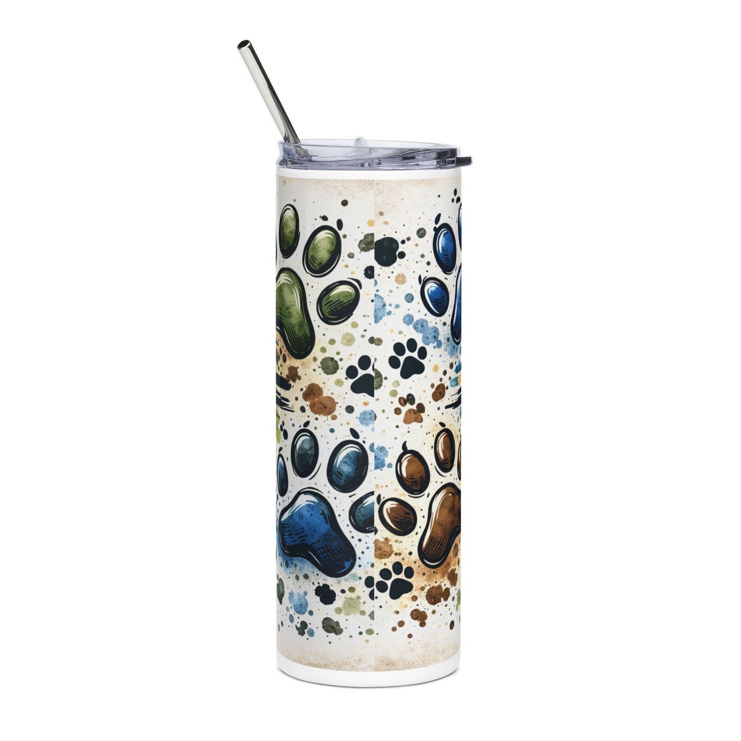 Dog Dad 20oz Stainless Steel Tumbler – Paw Print Travel Cup