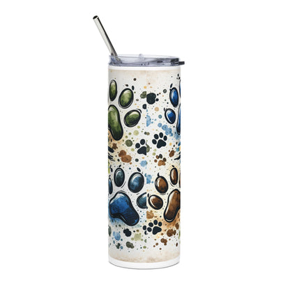 Dog Dad 20oz Stainless Steel Tumbler – Paw Print Travel Cup