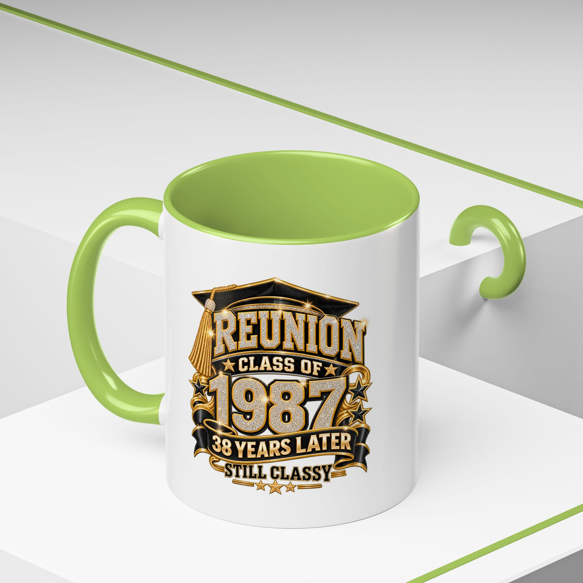 Class of 1987 Reunion Coffee Mug — 38 Years Later, Still Classy Accent Mug