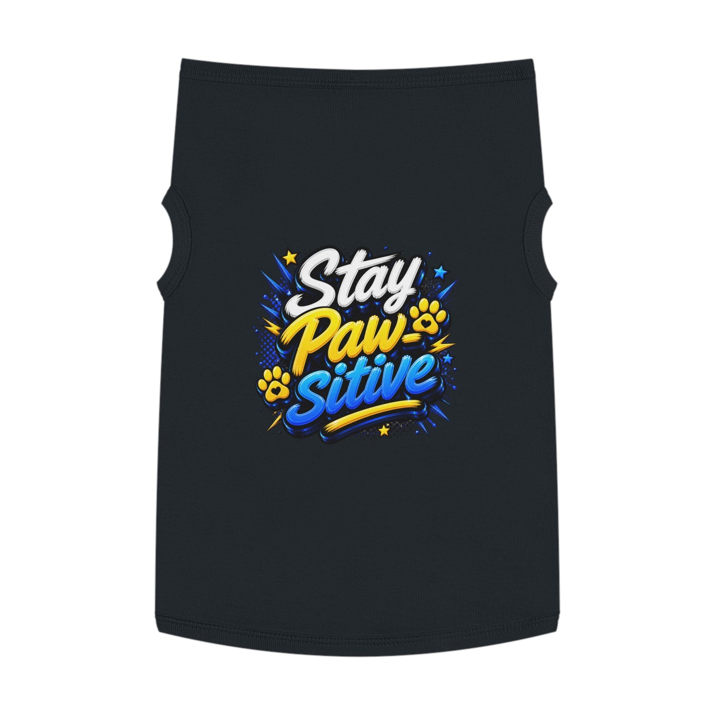 Stay Paw-sitive Pet Tank Top — Positive Paw Print Dog Shirt