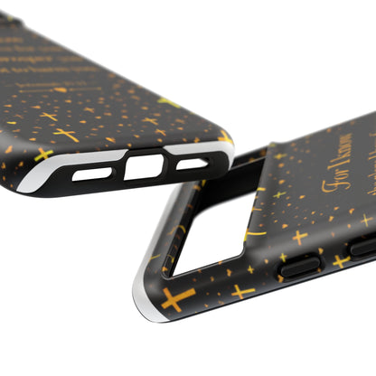 Phone Case — "For I Know" Jeremiah 29:11 Gold Cross Christian Tough Case