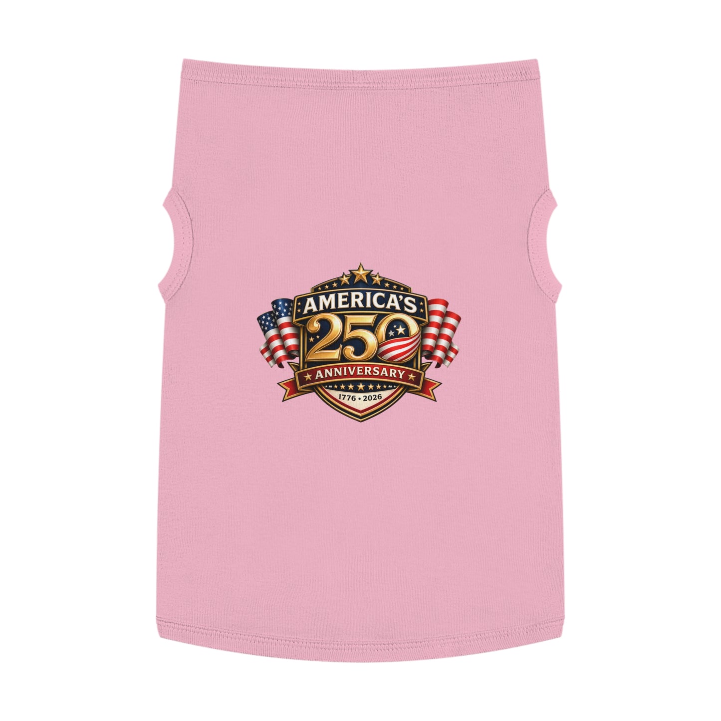 Pet Tank Top — "America's 250th Anniversary" Patriotic Dog Shirt (1776–2026)
