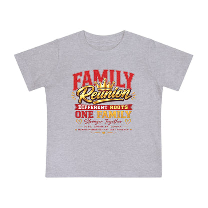 Family Reunion Baby Tee — "Different Roots One Family" Infant Shirt