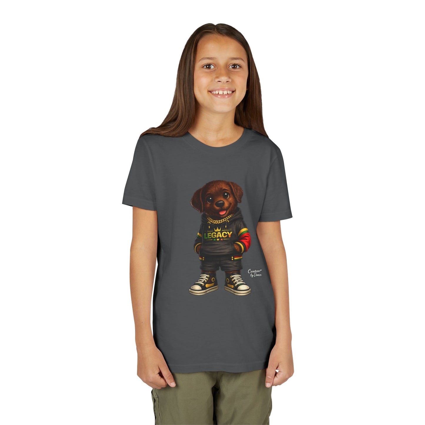 Youth Tee — Cute Rottweiler Puppy in 'Legacy' Hoodie Kids T‑Shirt
