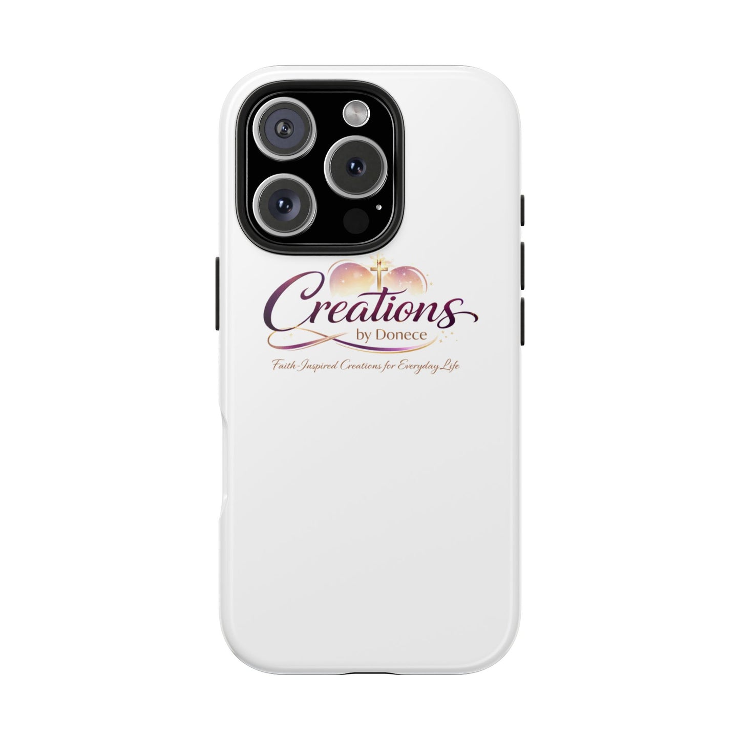 Creations by Donece Soft-Touch Tough Phone Case — Faith-Inspired Logo Protective Cover