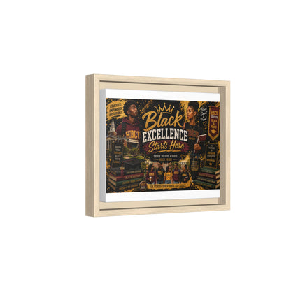 Black Excellence Starts Here Framed Canvas