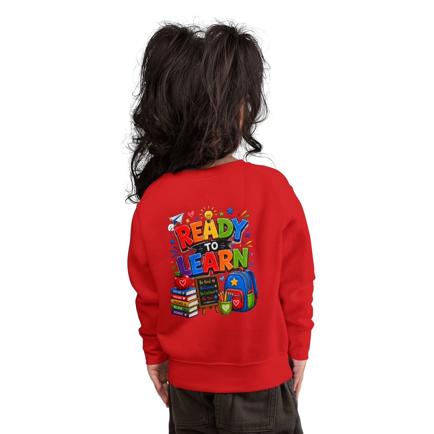 Ready to Learn Toddler Sweatshirt — Back to School Kids Crewneck