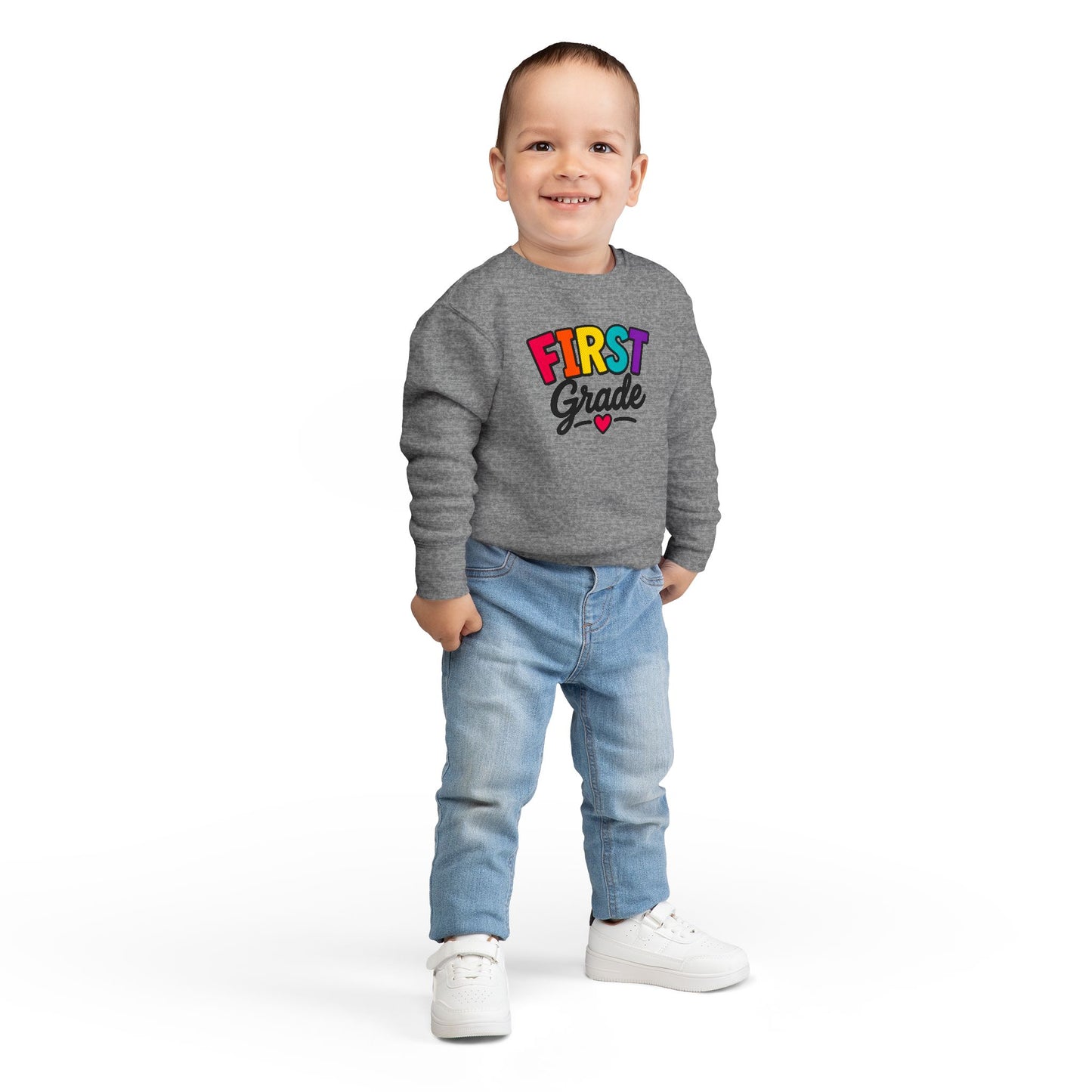First Grade Toddler Sweatshirt — Colorful Back-to-School Kids Pullover