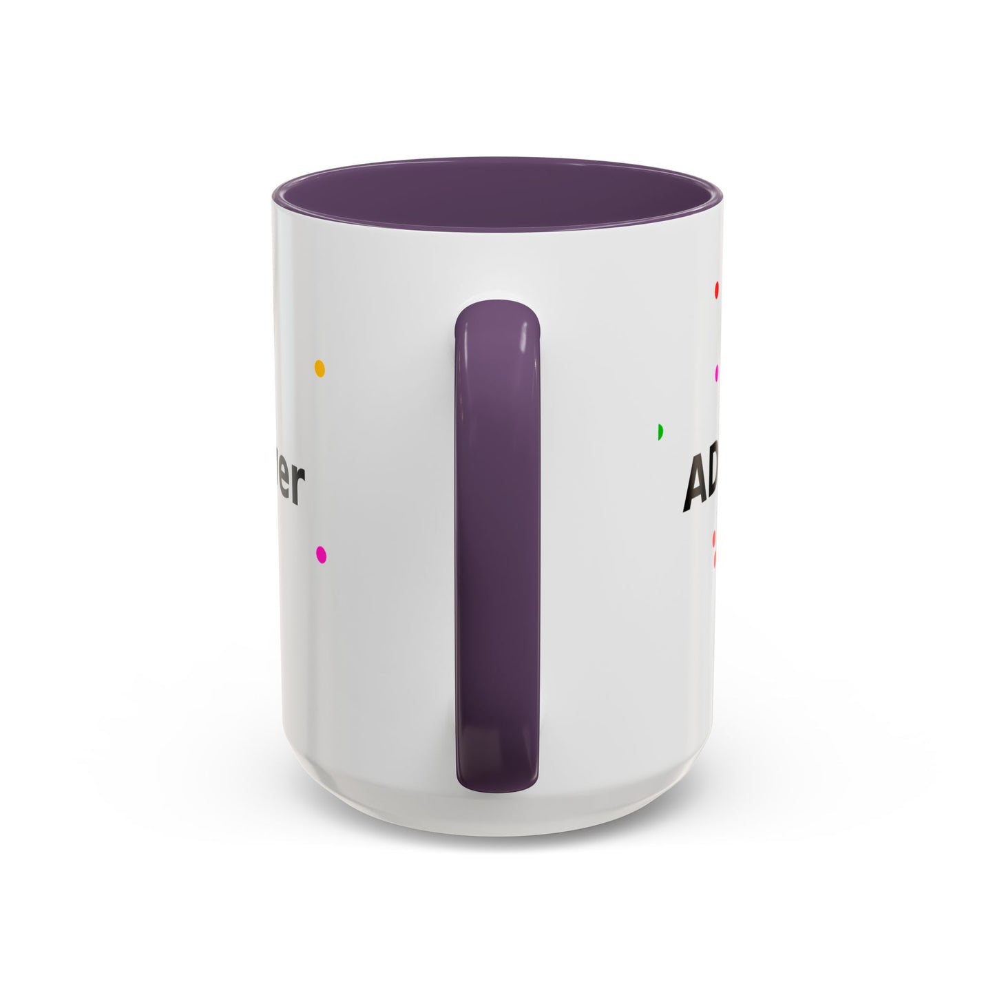 Accent Coffee Mug - "Coffee Is My Superpower" Funny Colorful Polka Dot Ceramic Mug (11/15oz)