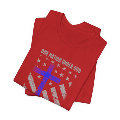 Blessed Are the Peacemakers T‑Shirt — Thin Blue Line Cross, "One Nation Under God" Patriotic Police Tee
