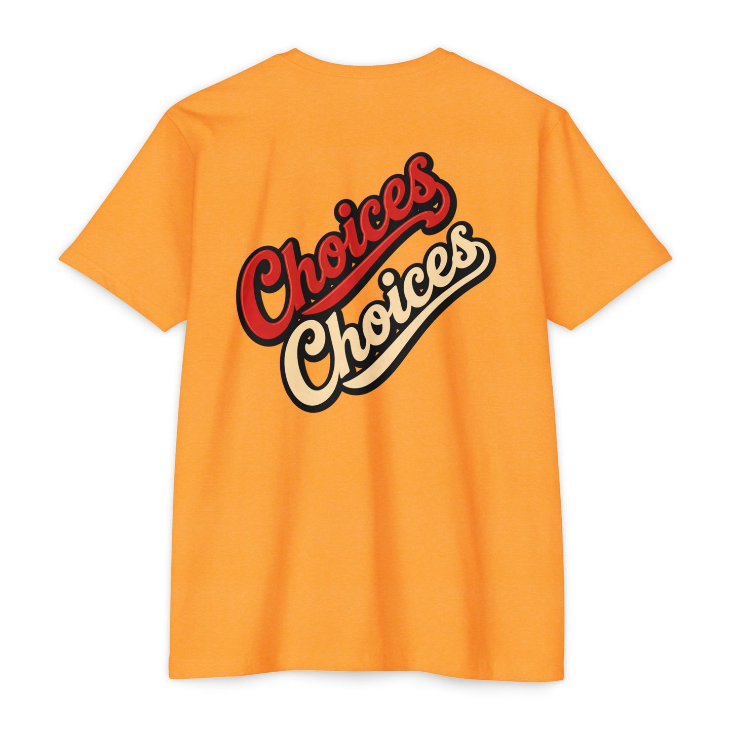 Choices Script T-Shirt — Retro Double-Word Graphic Tee