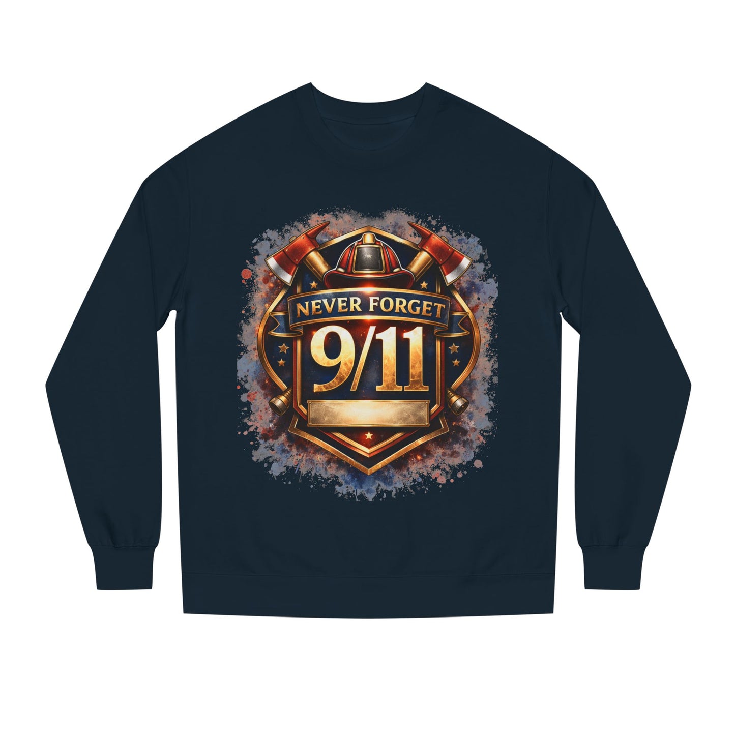 Never Forget 9/11 Sweatshirt — Memorial Firefighter Tribute Crewneck