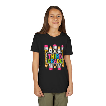 Third Grade Youth T-Shirt — Colorful Pencil Back-to-School Tee