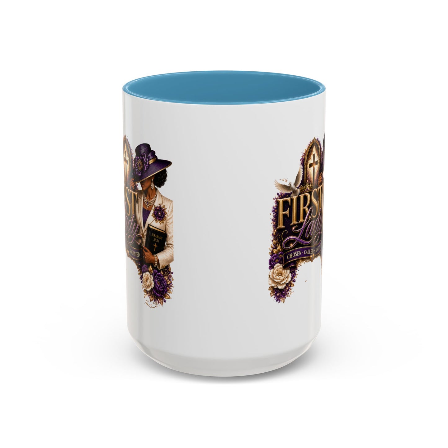 First Lady Church Coffee Mug — Elegant Purple Hat Gospel Tea Cup (11/15oz)