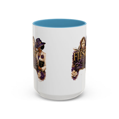 First Lady Church Coffee Mug — Elegant Purple Hat Gospel Tea Cup (11/15oz)