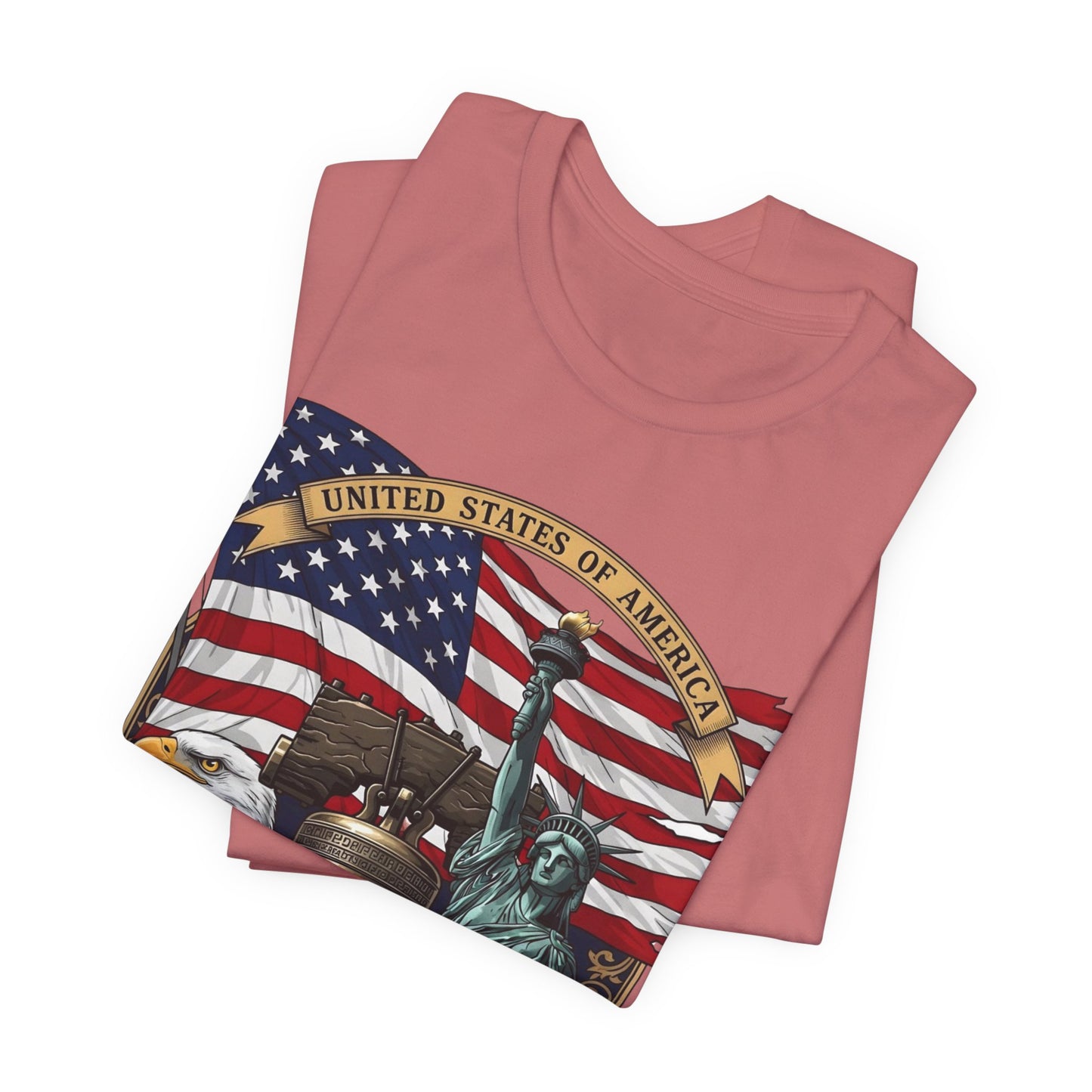 Patriotic 250th Anniversary T-Shirt - Liberty Bell, Bald Eagle & Statue of Liberty