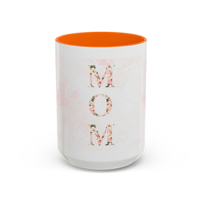 Mom Floral Accent Coffee Mug — Pink Roses Mother's Day Gift (11/15oz)