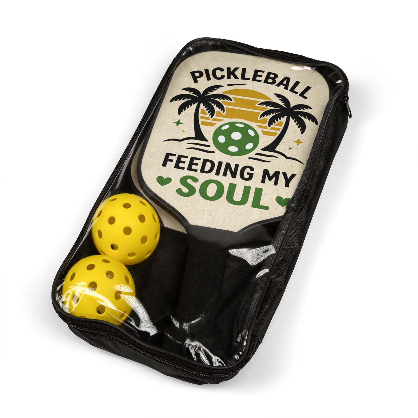 Pickleball Paddle Set — "Pickleball Feeding My Soul" Design