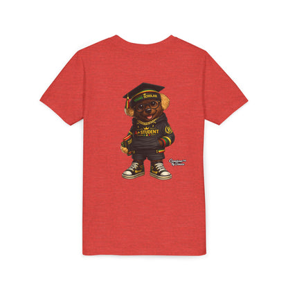 Youth Tee — Scholar Student Bear Graduation Graphic