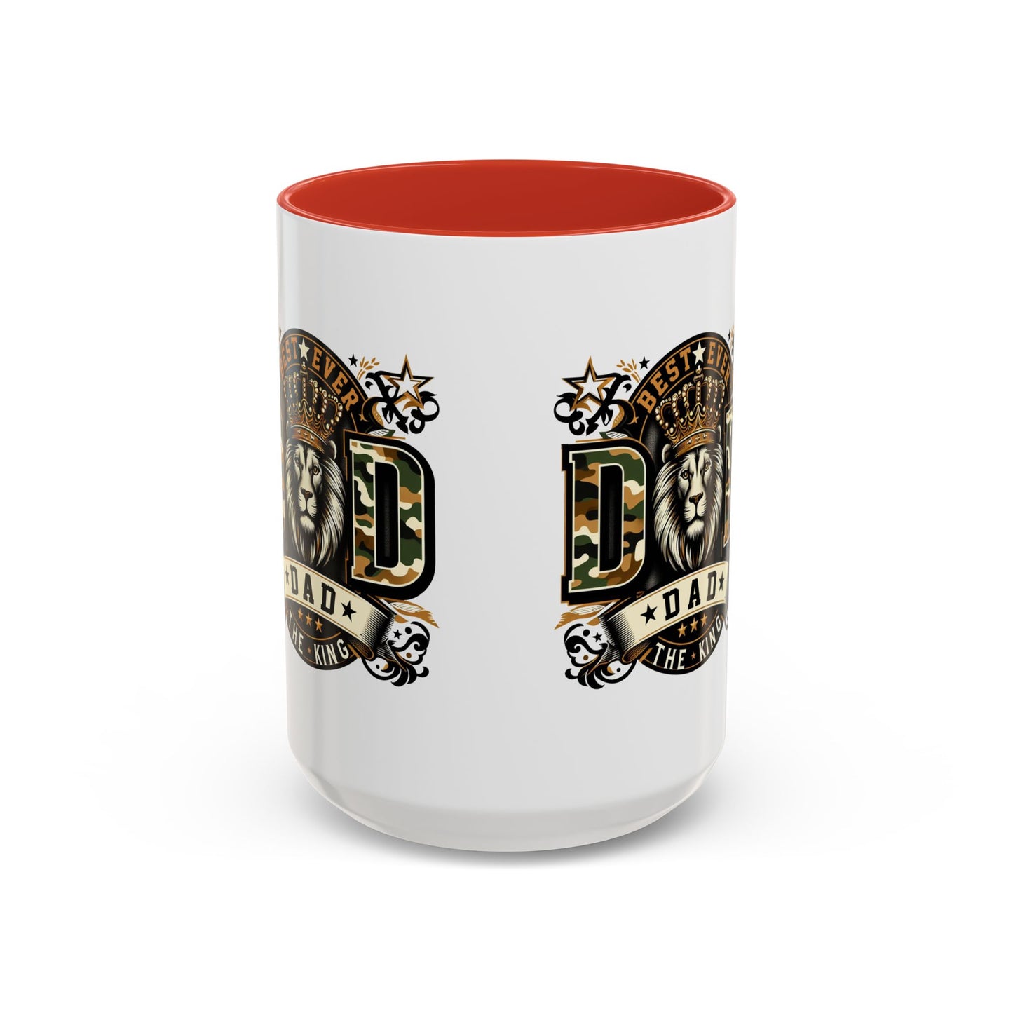Dad Coffee Mug — "Best Ever Dad" Lion Crest Accent Mug (11/15oz)