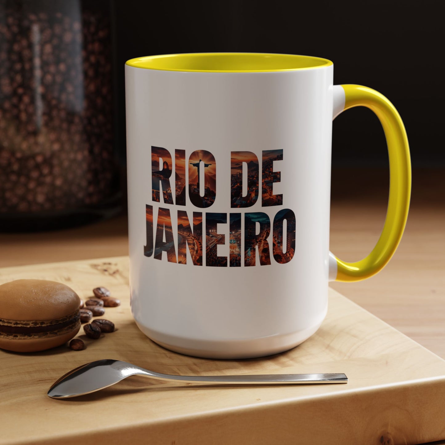 Rio de Janeiro Accent Coffee Mug — Scenic Typography Coffee Mug (11/15oz)