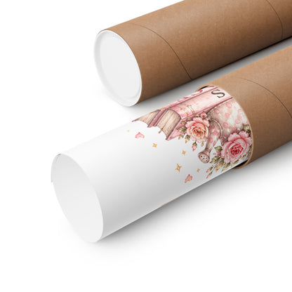 Christian Scripture Matte Poster - Floral 'Jesus Saves' & Encouraging Verses (Vertical)