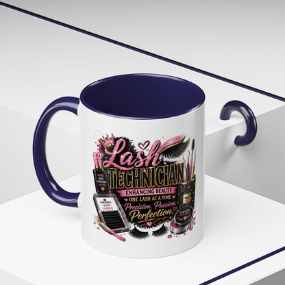 Lash Technician Coffee Mug – 'Enhancing Beauty One Lash at a Time' Accent Mug