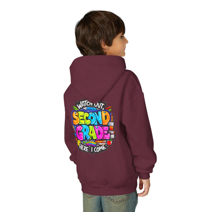 Second Grade Kids' Hoodie - "Watch Out Second Grade Here I Come" Back-to-School Sweatshirt