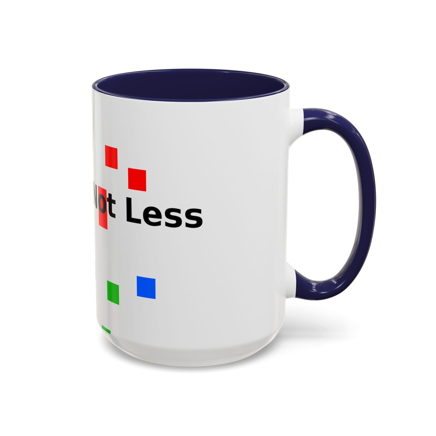 Accent Coffee Mug — 'Different Not Less' Pride-Inclusive Color Block Design (11/15oz)