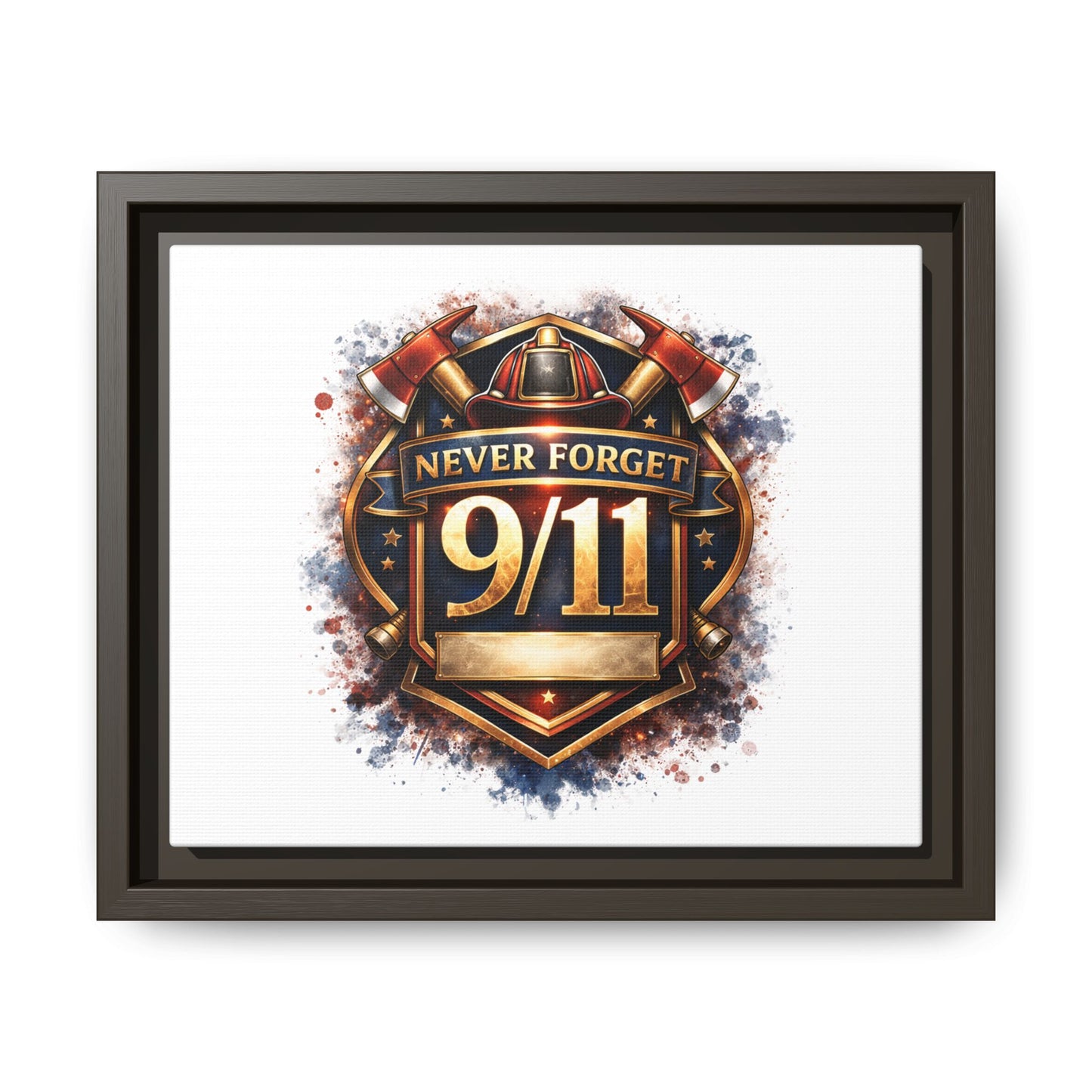 Framed Matte Canvas — 'Never Forget 9/11' Memorial Wall Art