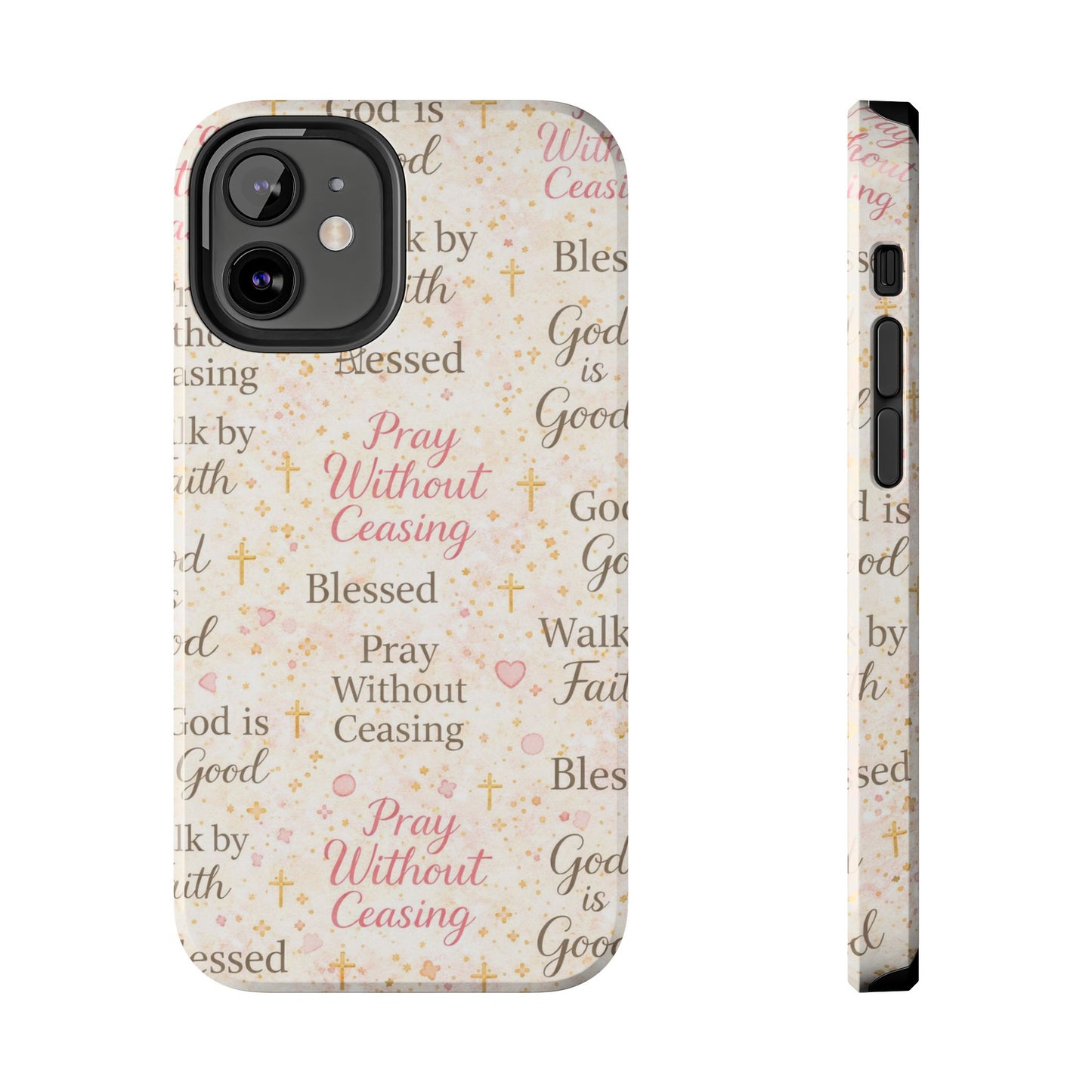 Pray Without Ceasing Phone Case | Christian floral iPhone Case