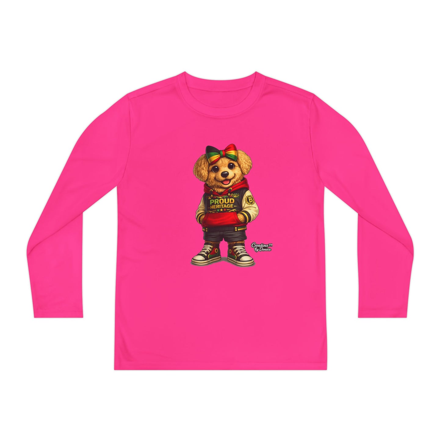 Youth Bear Varsity Long Sleeve Tee — 'Proud Brother' Graphic