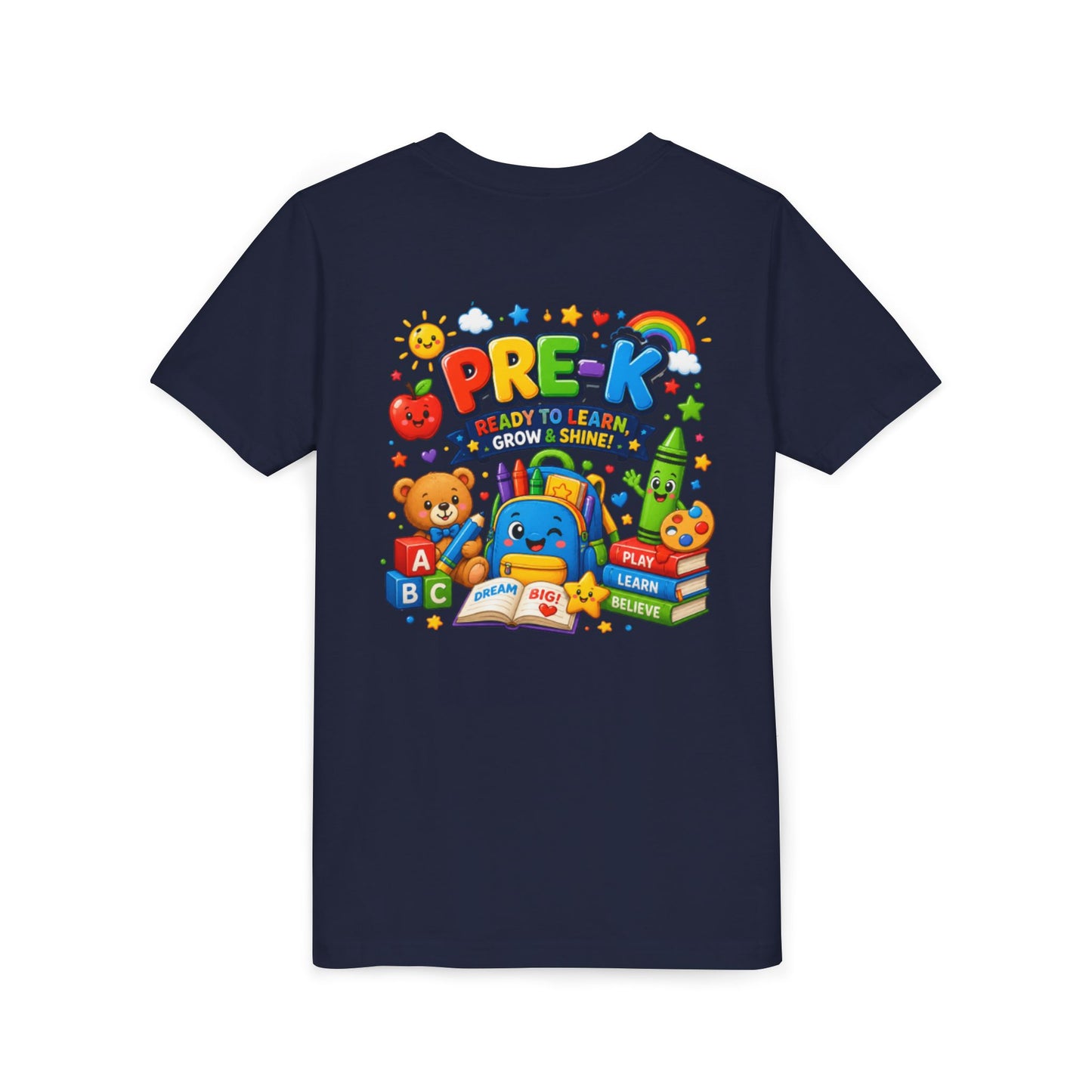 Pre-K Ready To Learn Kids T-Shirt — Colorful Preschool Back-to-School Tee
