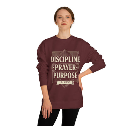 Crewneck Sweatshirt — "Discipline Prayer Purpose" Inspirational Faith Design