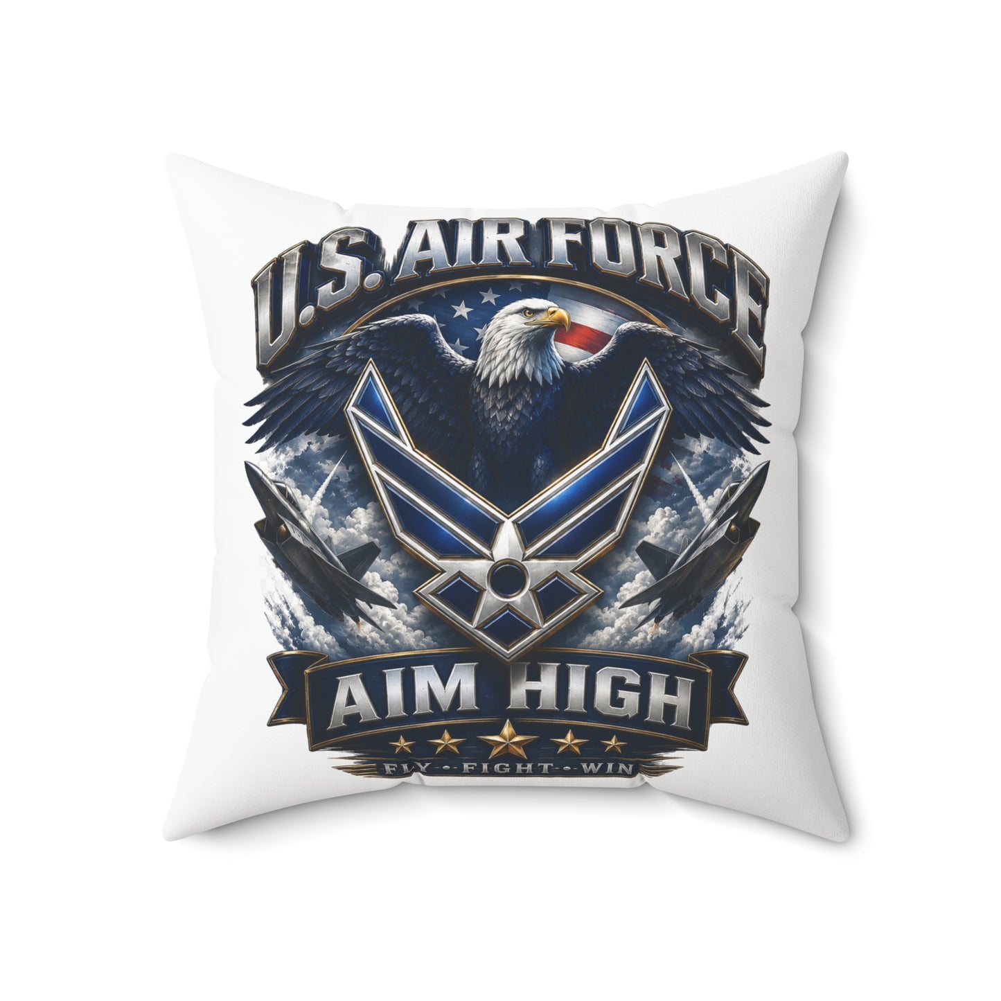 U.S. Air Force "Aim High" Decorative Pillow - Bald Eagle Military Throw Pillow