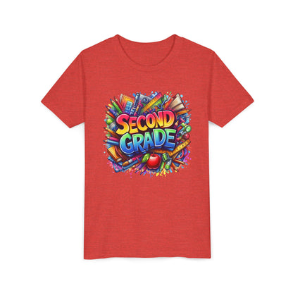 Second Grade Youth Tee — Colorful Back-to-School Kids T-Shirt
