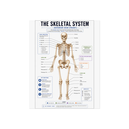 Skeletal System Anatomy Poster — Fine Art Educational Print