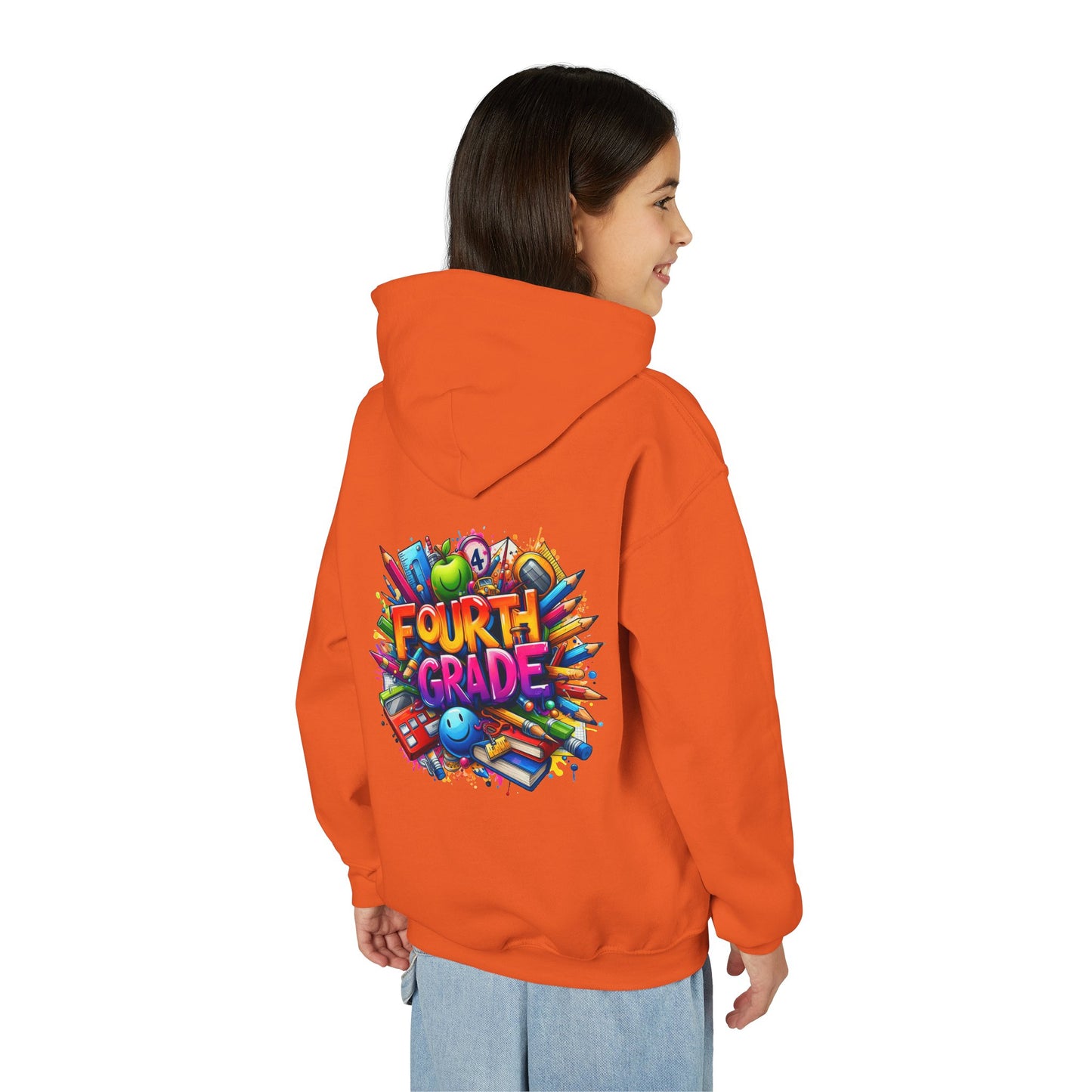 Fourth Grade Youth Hoodie — Colorful Back-to-School Kids Sweatshirt