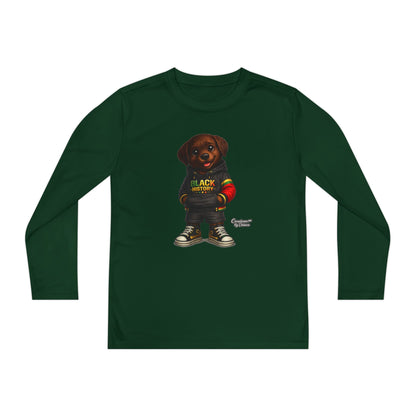 Kids Long Sleeve Tee — Rasta Teddy 'Black Excellence' Graphic