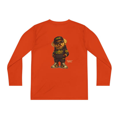 Youth Long Sleeve Tee — Streetwear Bear Graphic, 'Respect' Hip-Hop Kids Shirt