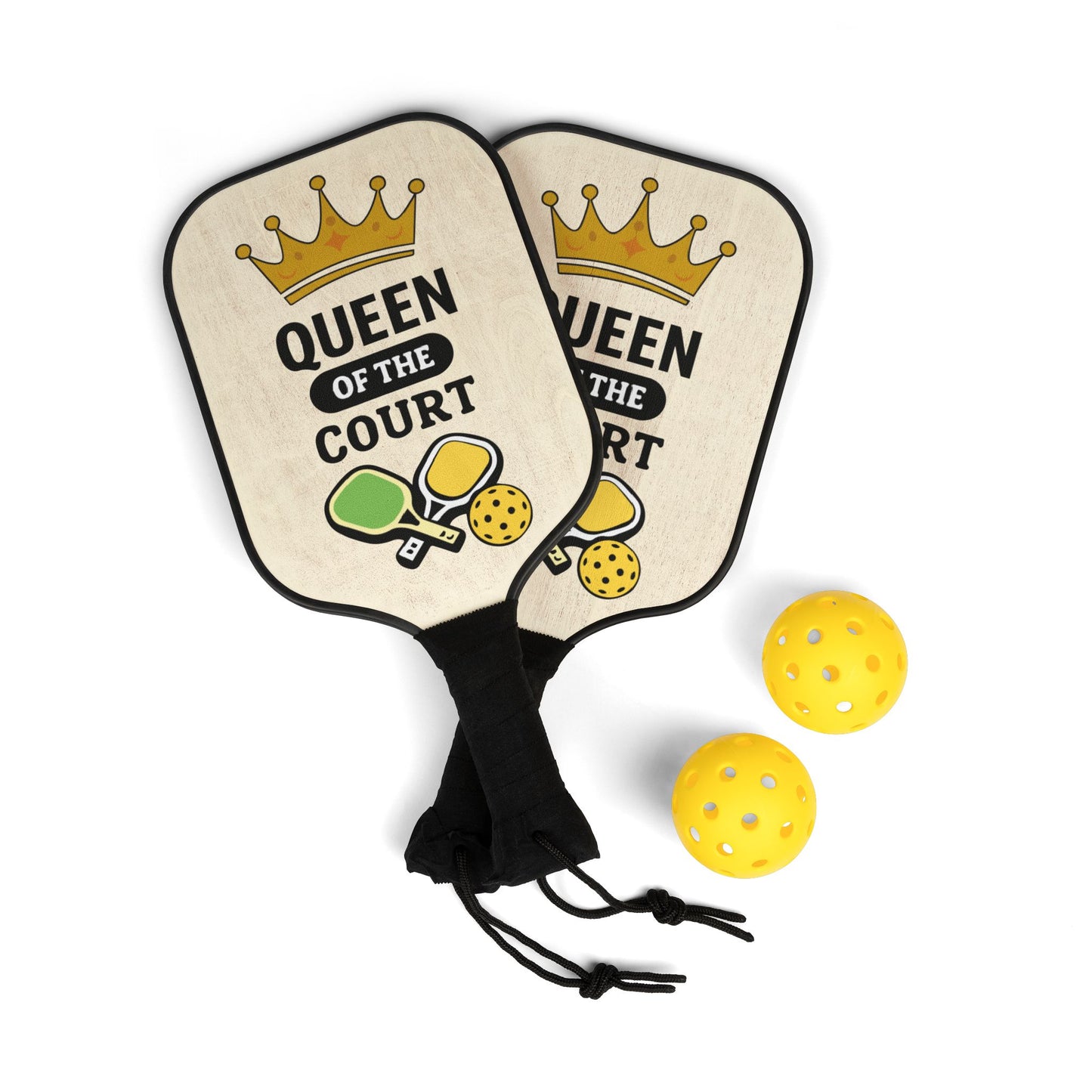 Queen of the Court Pickleball Paddles Set — Women's Pickleball Kit with Balls