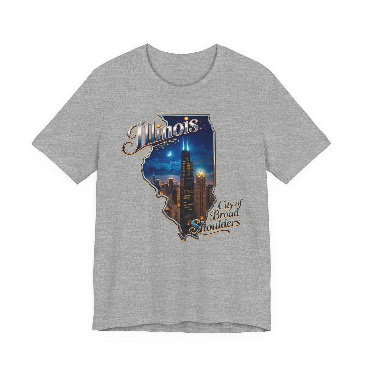 Illinois State Tee — 'City of Broad Shoulders' Chicago Skyline T-Shirt