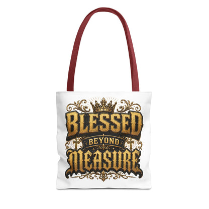 Blessed Beyond Measure Tote Bag — Inspirational Faith Canvas Tote