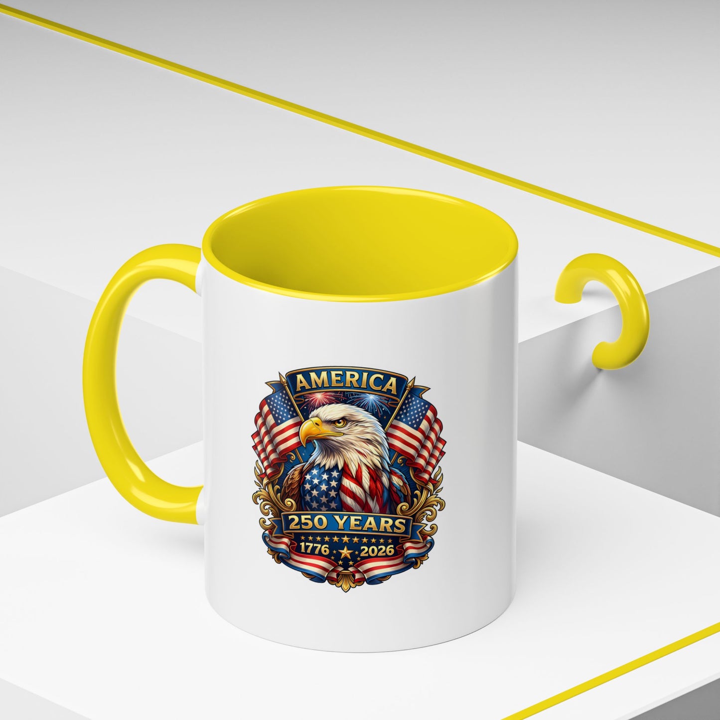 America 250 Years Eagle Coffee Mug — 1776-2026 Patriotic Accent Mug