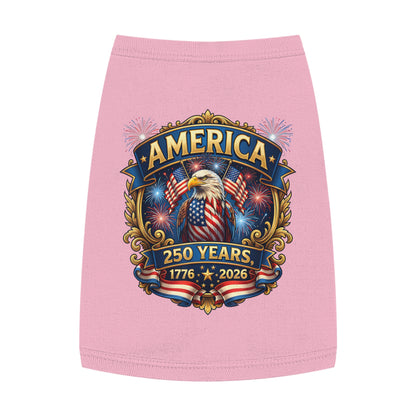 America 250 Pet Tank Top - 1776-2026 Patriotic Eagle & Fireworks