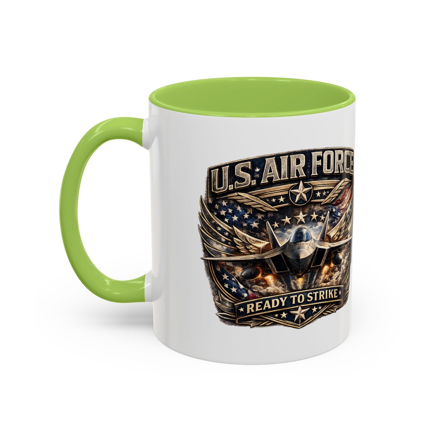 U.S. Air Force Accent Coffee Mug — "Ready to Strike" Military Aviation Gift