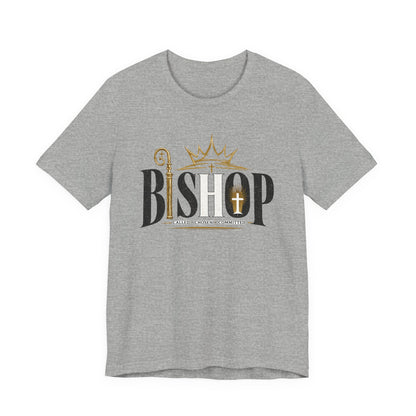 Bishop Graphic Tee — 'BISHOP' Crown & Crosier Church Leadership Shirt
