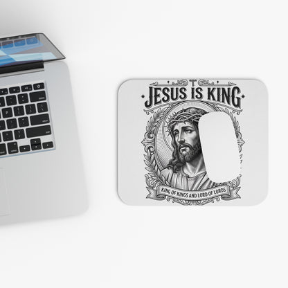 Jesus Is King Mouse Pad — Religious Christian Desk Mousepad, 'King of Kings and Lord of Lords' Design